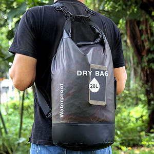 Light Blue Transparent Color <strong>Waterproof</strong> Dry <strong>Bag</strong> 10L <strong>Waterproof</strong> Backpack PVC Material Durable <strong>Bag</strong> For Outdoor Sports - Product Image 4