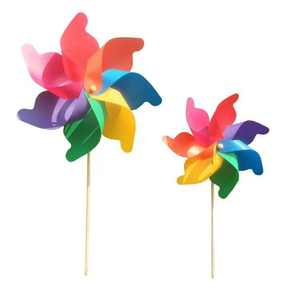 Große hölzerne Stange Windrad Szene Einstellung Dekoration Kunststoff Cartoon Super Windmühle für Kinder - Product Image 1