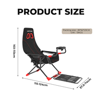 Support de simulateur de course pliable et réglable, construction métallique, garantie 1 an, support anglais pour Logitech/Thrustmaster/PXN