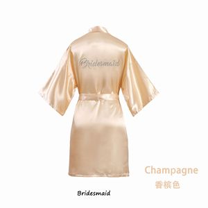 Batas de Novia de Satén Sedoso con Pedrería, para Damas de Honor, Madres del Novio, Batas de Boda, Kimono para Despedida de Soltera, Ropa de Dormir - Product Image 6