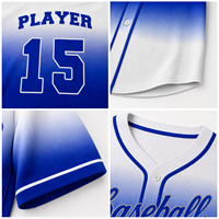 Camiseta de Béisbol Extra Grande Personalizada, Estilo Urbano Hip Hop, con Botones, 100% Poliéster, Impresión Digital para Hombre, Equipo, Club