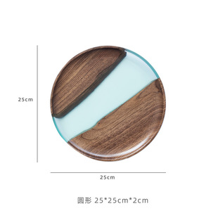 Plateau à thé en bois massif, nouveau plateau <span class=keywords><strong>rectangulaire</strong></span> en résine <span class=keywords><strong>de</strong></span> noyer noir, pour les fruits, petit support pour thé, <span class=keywords><strong>plaque</strong></span> <span class=keywords><strong>de</strong></span> <span class=keywords><strong>mousse</strong></span> sèche - Product Image 6