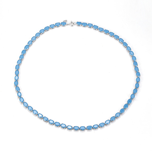 เครื่องประดับ Messi Jewelry Fine Jewelry รุ่น MSN-882 สร้อยคอเงินแท้ 925 ประดับไพลินทรงคลาสสิก ดีไซน์แบบหนามเตย เหมาะสำหรับผู้หญิง สวมใส่ได้ทุกวัน - Product Image 1