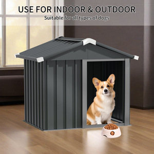 Nichoir extérieur en métal pour chien, grande taille, toit imperméable renforcé, abri pour animaux de compagnie - Product Image 4