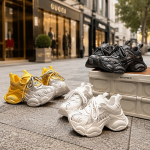 Sneakers da Donna di Design all'Ingrosso, <span class=keywords><strong>Scarpe</strong></span> Retrò Stile Dad Shoes, Traspiranti in Mesh <span class=keywords><strong>con</strong></span> <span class=keywords><strong>Tacco</strong></span> <span class=keywords><strong>Alto</strong></span>, <span class=keywords><strong>Scarpe</strong></span> <span class=keywords><strong>Sportive</strong></span> Casual MOQ - Product Image 1
