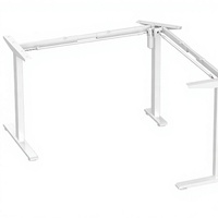 En gros, Cadre de bureau électrique assis-debout moderne en métal en forme de L, à un moteur, 2 niveaux, réglable en hauteur, pour bureau à domicile