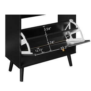 Modern Portable 2 Door 1 Drawer Living Room Shoe Rack Cabinet Apartment-Friendly Easy Assembly - Product Image 3