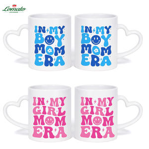Servicio de Diseño Gratuito para Regalos del Día de la Madre, Taza de Cerámica con Asa de Corazón, Impresión Divertida, Venta al por Mayor, Logotipo Personalizado, Taza de Porcelana Blanca - Product Image 1