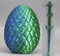Œuf imprimé en 3D de 18 cm de diamètre + Grand Dragon de 60 cm Unique pour les fêtes, décorations d'Halloween, de Noël, Œuf de Pâques G25-827