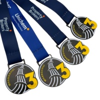 Médaille de Marathon Irrégulière en Alliage de Zinc Émaillé, Médaille Personnalisée pour Course Urbaine et Événements de Course sur Route Multi-Distances