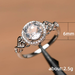 Romantic Prong Set Ring for Women Elegant Wedding Fashion Jewelry - Product Image 3