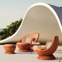 Ensemble de canapés d'extérieur modernes en rotin pour salon, cour, jardin, villa, balcon, meubles durables avec coussins