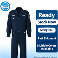 Ensemble uniforme de sécurité professionnel pour hommes CNMC, manches longues, bleu foncé, 65% polyester 35% coton, résistant à l'usure, détection par aiguille, CNMC-3