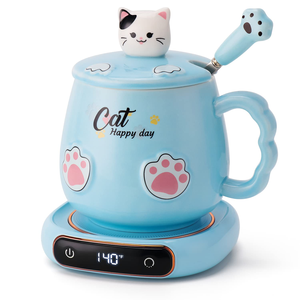 Ensemble cadeau d'affaires : Tasse à café auto-chauffante avec contrôle de température, chauffe-tasse intelligent sans fil, tasse électrique en céramique thermostatée - Product Image 5