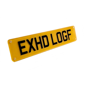 Plaque d'immatriculation de voiture en acrylique teinté 4D personnalisée avec films réfléchissants jaunes et blancs - Product Image 2