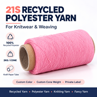 Benang Campuran Katun Daur Ulang Tuyi OST-332 21s Ramah Lingkungan OE Open End Spun Tube Yarn untuk Merajut Menenun Kaos Kaki Sarung Tangan