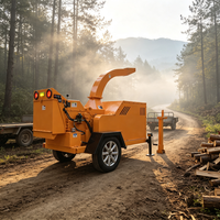 Broyeur de bois à chenilles diesel de qualité industrielle pour le traitement des déchets de branches d'arbres
