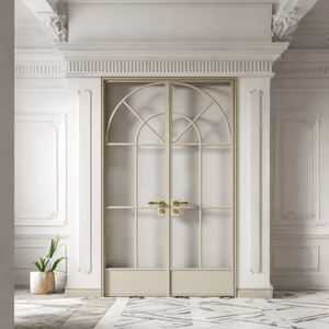 Porte Doppie in Alluminio Serie 60 su Misura, Design Retrò Francese, a Taglio Termico con Isolamento Acustico - Product Image 1