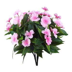 GM Artificial <span class=keywords><strong>Impatiens</strong></span> Flores Faux <span class=keywords><strong>Impatiens</strong></span> Arbustos Flores <span class=keywords><strong>de</strong></span> seda Rosa Verdor Artificial <span class=keywords><strong>Impatiens</strong></span> Ramo para exteriores - Product Image 1