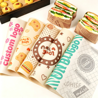 Kertas Pembungkus Makanan Sandwich Burger Anti Minyak, Ramah Lingkungan, Biodegradable, Tahan Air, dengan Cetak Logo Kustom