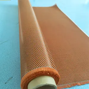 Vải Sợi Carbon 210G Twill 3K Vải Sợi Aramid Màu Cam Xanh Dương Đỏ