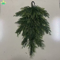 Guirlande artificielle de Noël en forme de larme, aiguilles de pin, guirlande de porte, verdure de Norfolk pour la décoration de Noël, de la table, du cheminée et du foyer