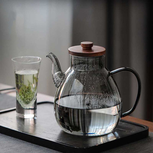 Chaleira de Vidro com Tampa de Madeira, Capacidade Grande de 2000ml, Resistente ao Calor, Ideal para Reuniões - Product Image 3