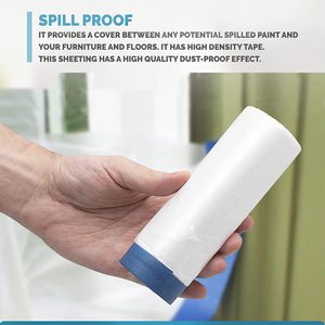 Nastro per Pittori Resistente ai Raggi UV, Pellicola Protettiva Pre-Applicata Impermeabile in Plastica per Verniciatura a Spruzzo - Product Image 4