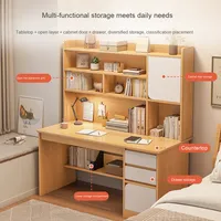 Bureau d'écriture moderne et simple pour chambre à coucher, bureau d'ordinateur, bibliothèque intégrée, ensemble de bureau d'étude à domicile pour étudiants, plateau pour usage de bureau