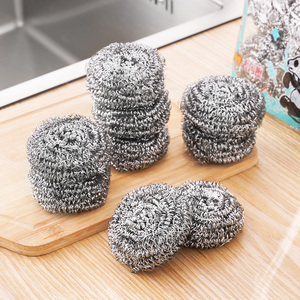 Stainless Steel Wire Scouring Pad Round Heavy Duty Kitchen Dishwashing Pot Scrubbing Ball Large Size - Product Image 1