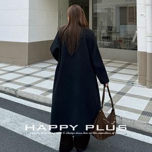 Abrigo de Lana de Doble Cara para Mujer Runqi, Corte Holgado, Botones Dorados, Cálido, Hombros Rectos, Tallas Grandes - Product Image 4