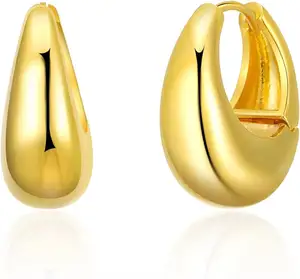 European And American Gold Classic 18K Gold Plated Earrings High Quality Brass Non Allergic Fashion Earrings