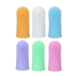 Brosse à dents de luxe en silicone pour animaux de compagnie, brosse à dents souple 360° pour le nettoyage buccal des chiens, en stock - Product Image 1