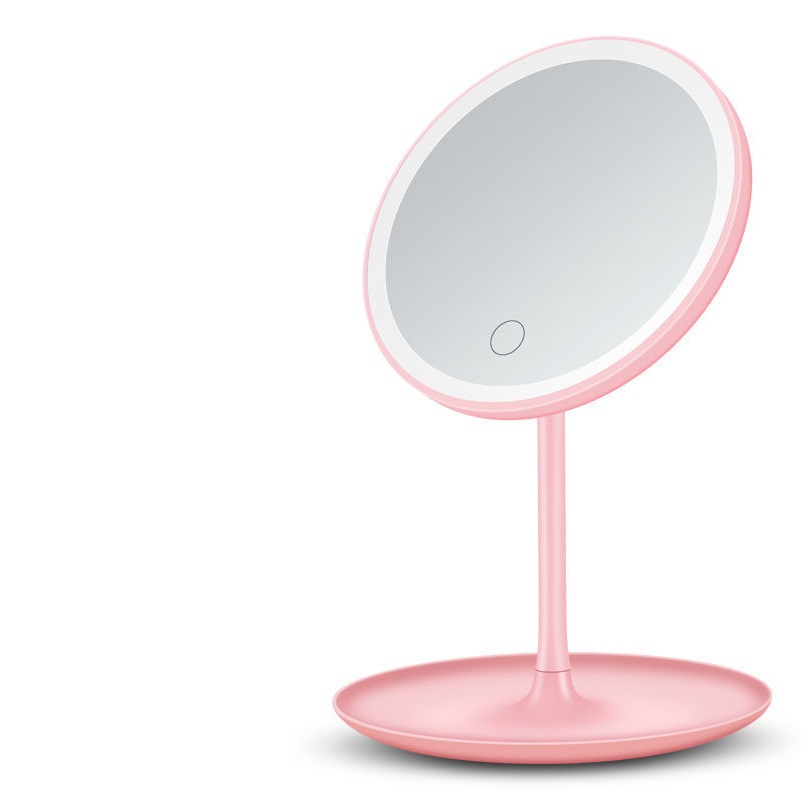 Круглое косметическое светодиодное зеркало для хранения умное светодиодное зеркало регулируемое 3 вида цветов светодиодное зеркало для макияжа