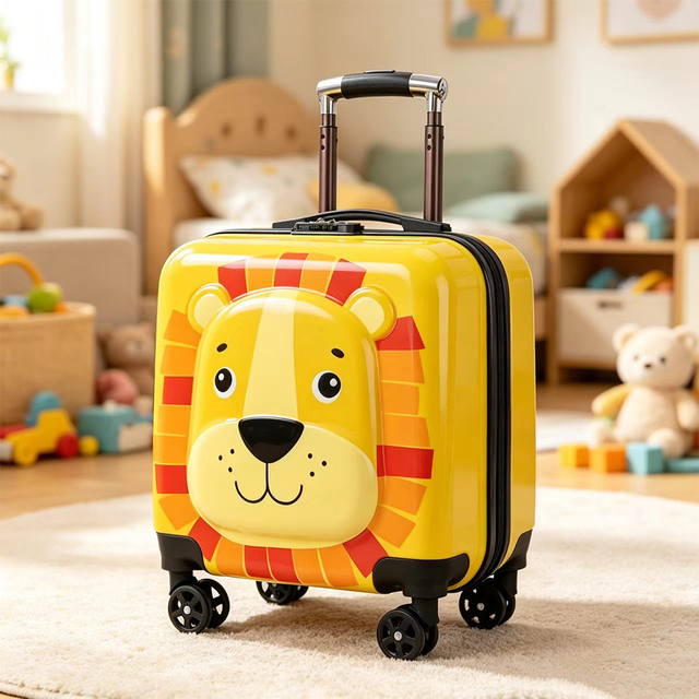 Hot Selling 18 Inch Kids Cartoon Animal Trolley Luggage, Hard Shell ABS Children Carry-on Suitcasefor Toddler Short Air Travel