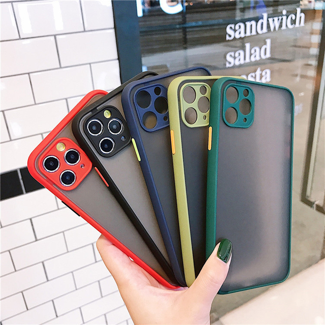 Hot Sale High Quality Fashion New Style Matte PC Hard TPU Soft Side Phone Case for iphone 13 12 8 7 Plus Black APPLE