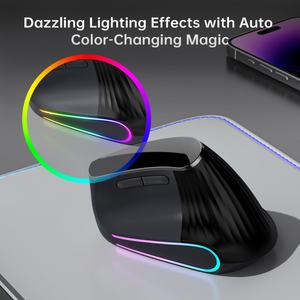 Jomaa เม้าส์หมุนเร็วไร้สายตามหลักสรีรศาสตร์, เมาส์ไร้สาย BT + 2.4G เมาส์ RGB แบ็คไลท์สำหรับแล็ปท็อปแท็บเล็ตวินโดวส์มีสินค้าในสต็อก - Product Image 4