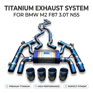 Échappement Catback en Alliage de Titane Vortex pour BMW M2 F87 3.0T N55, Bleu Brûlé, Double Valve, Quatre Sorties Bleues, Ensemble Silencieux - Product Image 1
