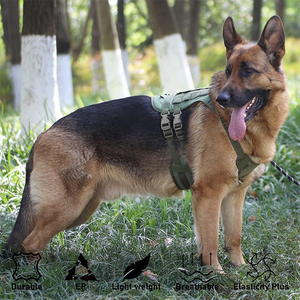 Harnais tactique réglable pour chiens de taille moyenne et grande pour l'entraînement de la chasse et la marche, sans traction, gilet de sécurité pour animaux de compagnie, harnais en laisse - Product Image 6