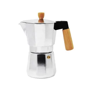 6cup الألومنيوم ماكينة القهوة مع الفولاذ المقاوم للصدأ براد لصنع الموكا في ماكينة صنع قهوة اسبريسو