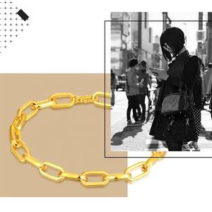 Bracelet de couple Xinfly Gifts, bijoux de luxe personnalisés, fermoir en forme de trombone, pour homme et femme, or véritable 24 carats, or jaune pur 999, 5D, rigide - Product Image 4