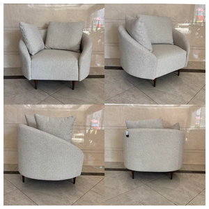 Fauteuil d'appoint moderne et minimaliste pour salon, avec pieds en bois massif et coussins de dossier réglables, idéal pour salon et hôtel - Product Image 5