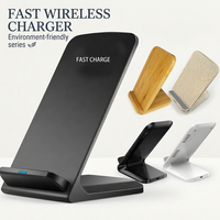 Support de charge sans fil rapide en bois, réglable 10W-35W, certifié QI, pour téléphones