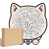 Puzzle en bois personnalisé en gros, motif grain de bois, 135 pièces, usine OEM, jouet puzzle unique en forme d'animal pour cadeau