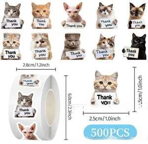 Adesivi di ringraziamento per cani e gatti - Adesivi carini e divertenti per confezioni, regali e altro ancora - Product Image 1