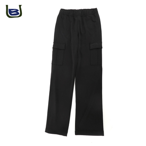 Pantaloni lunghi Cargo neri traspiranti di alta qualità Casual stile Outdoor elastico <span class=keywords><strong>con</strong></span> coulisse in vita grandi tasche tinta tinta unita - Product Image 1