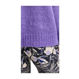 Sweat-shirt en mohair pour femme, pull personnalisé de luxe, col rond, doux, chaud, tricoté, décontracté, streetwear, mode hiver - Product Image 6