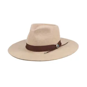 HUAYI HATS Unisex Men Women Flat Wide Brim Sombrero 100% Wool Felt Custom Fedora Hats