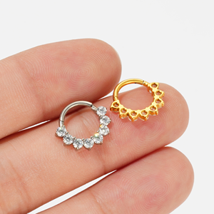 G23 16G Titanio ASTM F136 Joyería Corporal Sexy: Clicker Articulado, Aro para Piercing de Nariz y Daith, Pendientes de Zirconia para Septum, Anillo de Nariz - Product Image 2
