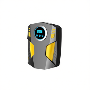 Inflador de neumáticos digital portátil de 12V con luz LED para coche y motocicleta, compresor de aire de un solo cilindro, diseño de plástico amarillo - Product Image 1
